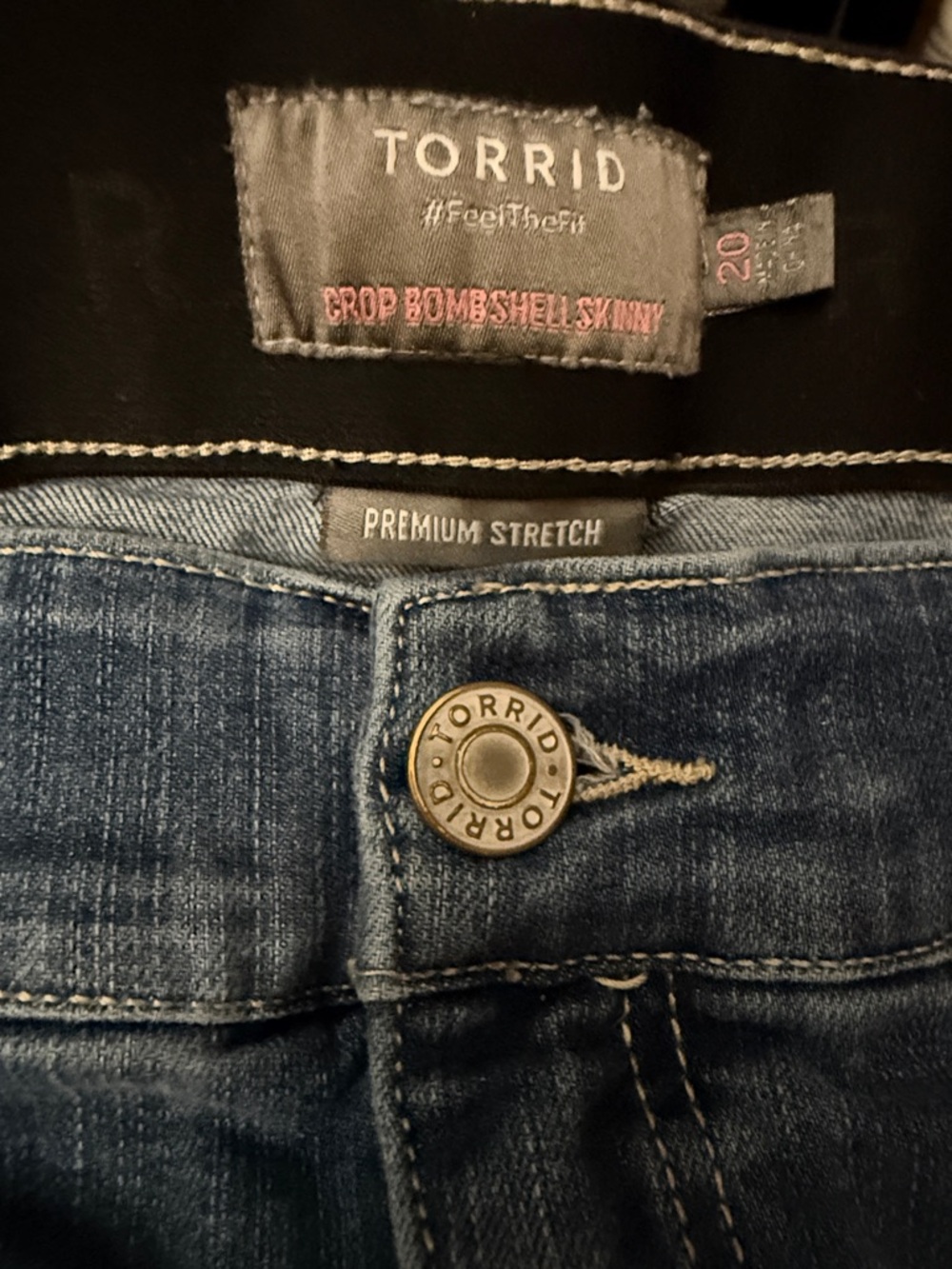 torrid Dark Blue Premium Stretch Crop Bombshell Skinny Jeans